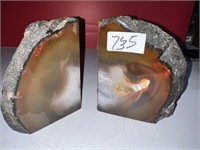 POLISHED STONE BOOKENDS
