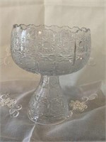 Heavy Crystal Punch Bowl with Pedistal