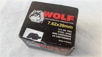 (20) Wolf Steel Case 7.62x39mm Ammo