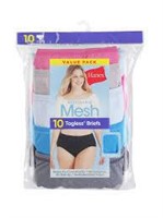 10pk Sz 7 Hanes Breathable Mesh Briefs AZ41