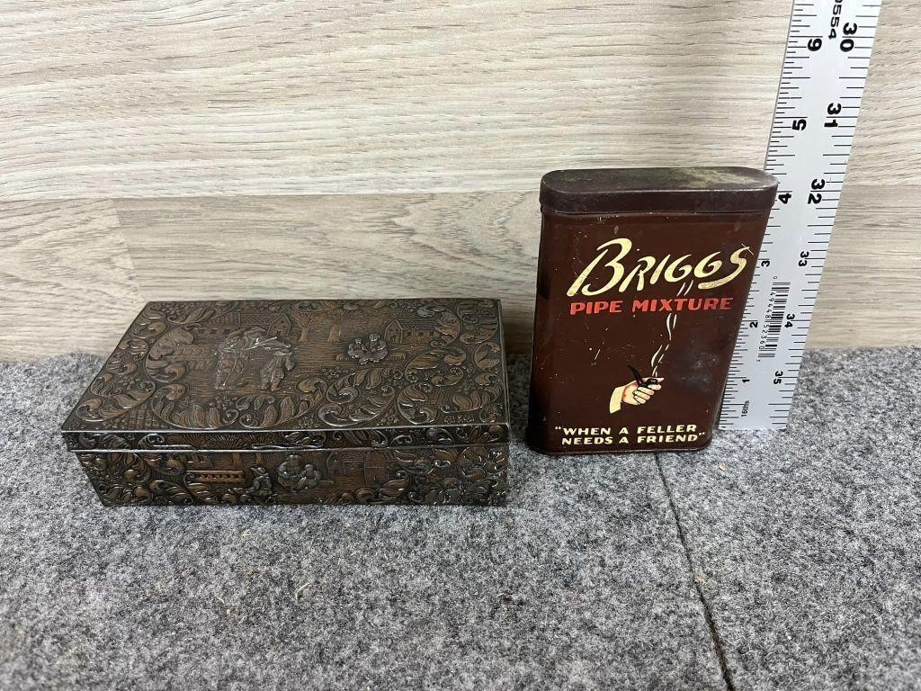 Jewelry Box & Brigg's Pipe Tobacco Tin