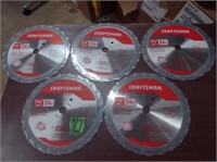 5 CRAFTSMAN 7-1/4" Circular Saw Blades.24T.