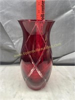 Ruby cut to clear vase