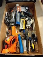 Tool Box Lot - Screwdrivers, Cut Off Wheels, Box