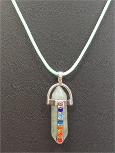 18" necklace with 7 stone chakra pendant