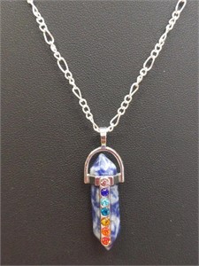 20" necklace with 7 stone chakra pendant