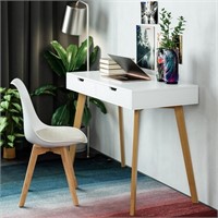 N8618  Homfa White Desk with Drawers