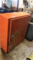 Large orange metal cabinet