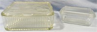 2 VINTAGE GLASS FOOD SAVER DISHES