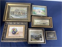 Art Lot: 6 Small Framed Paintings & Prints