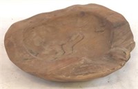 Carved wood dough bowl