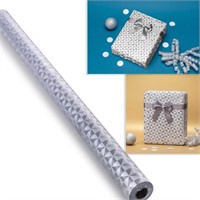 Silver Gift Birthday Jumbo Wrapping Paper Roll
