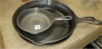 3 cast iron pans