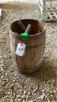 Small Wood Barrel of Misc