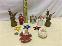 Vintage Group Christmas Figures some hard plastic
