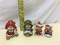 3 HOMCO 1 RUSS Bisque Christmas Figurines