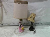 2 TABLE LAMPS, PORCELAIN LADY MADE GERMANY