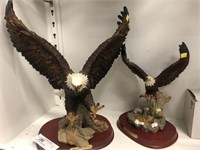 (2) Cast Resin Eagle Figures