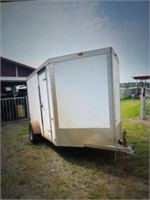 White trailer 6ft by 12ft vnose with ramp