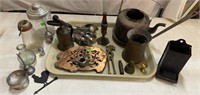 Copper, Brass, Silverplated, pewter Decor Lot &
