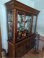 Glass doored dish curio cabinet