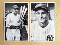 1980 Babe Ruth Lou Gehrig Postcards Union Novelty
