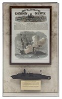 1862 CIVIL WAR ILLUSTRATION & MODEL IRON CLAD SHIP
