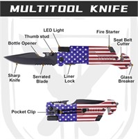 USA flag pocket knife