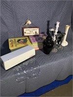 Disney story books, candle holders, EZEE wrap,