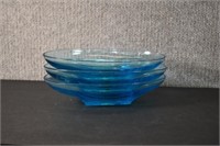 Hazel Atlas Capri Blue Glass Bowls -3