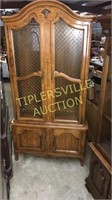 French carved dome top china cabinet 2pc 43x84