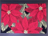 Poinsettia Flower Rug Cotton/Polyester