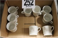 (9) Gold Trimmed Coffee Mugs