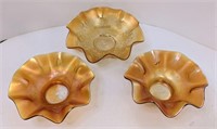 Lot of 3 - Carnival Glass Bowls