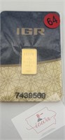 0.5 Gram IGR Gold Bar Cert #7439569