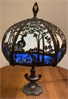 HA Best Lamp Co. Leaded Glass Table Lamp