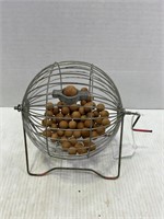 VINTAGE BINGO TUMBLER BASKET WITH LED BALL CATCH