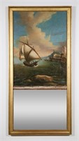 Trumeau Mirror Nautical Oil on Canvas