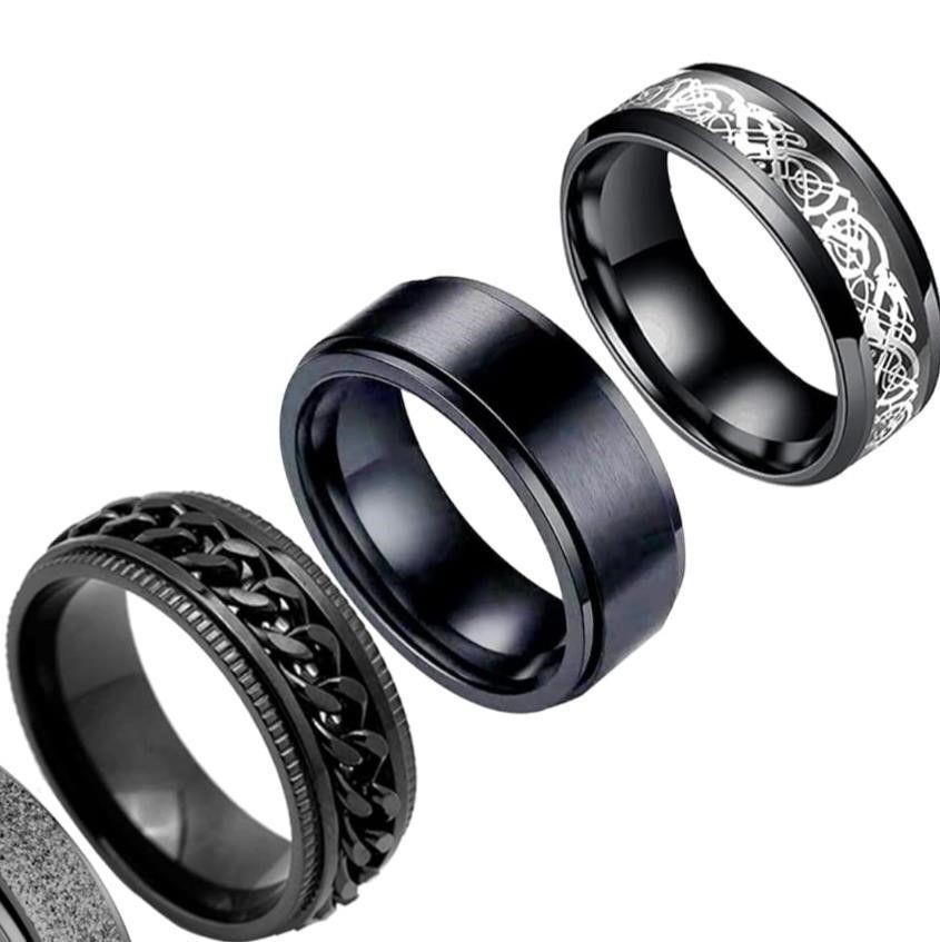 3 PACK ANXIETY RINGS STAINLESS STEEL SIZE 12