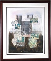 LARGE NYC STOCK EXCHANGE COLLAGE PRINT