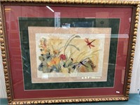 Dragon Fly/Flower Water Color Picture-No Shipping