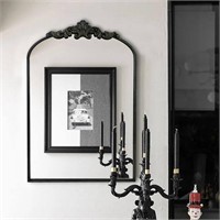 WAMIRRO Arched Mirror,Black Traditional Vintage O