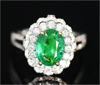 1.71ct Natural Emerald Ring, 18k gold