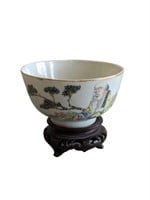 Hand-painted Chinese porcelain tea bowl vintage