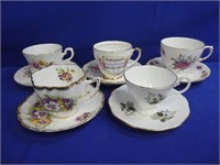 (5) Tea Cups & Saucers