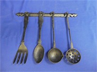 Cast Iron Wall Hung Utensil Set