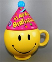 105 Happy Birthday Smiley Face Mug with Lid 8 in