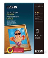 Epson Glossy Photo Paper, 8.5 X 11-Inch, 20