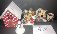 Mixed Decor; Nativity; Snowman; Village House