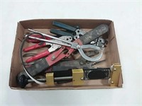 assortment of hand tools - wire cutters, wrenches